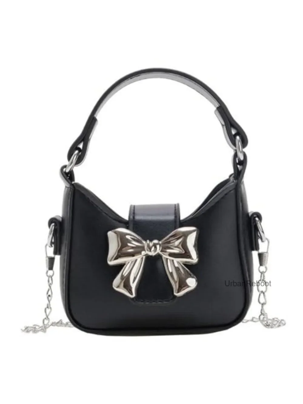 Girls Mini Crossbody Purse PU Leather Bow Magnetic Buckle Handbag